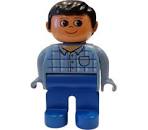 LEGO Man with Blue Top Plaid with Pocket