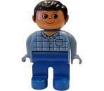 LEGO Man with Blue Top Plaid with Pocket