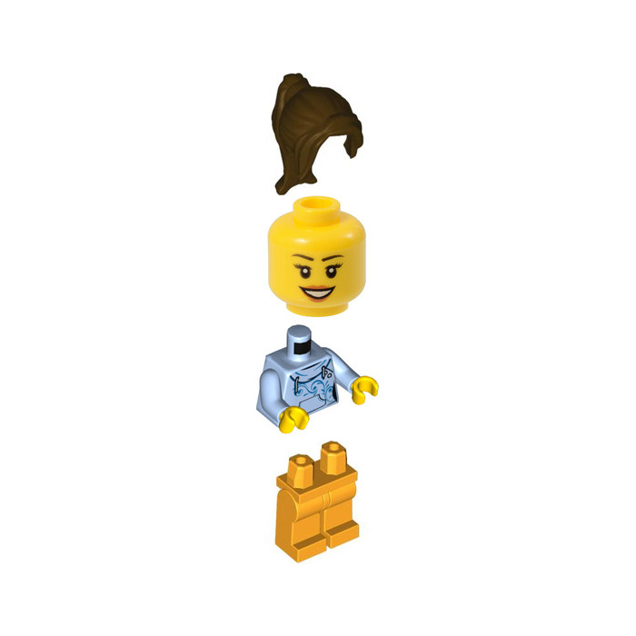 LEGO Woman in Bright Light Blue Hoodie Minifigure