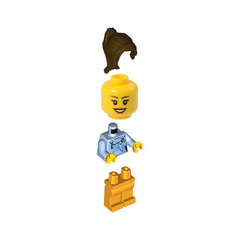 LEGO Woman in Bright Light Blue Hoodie Minifigure