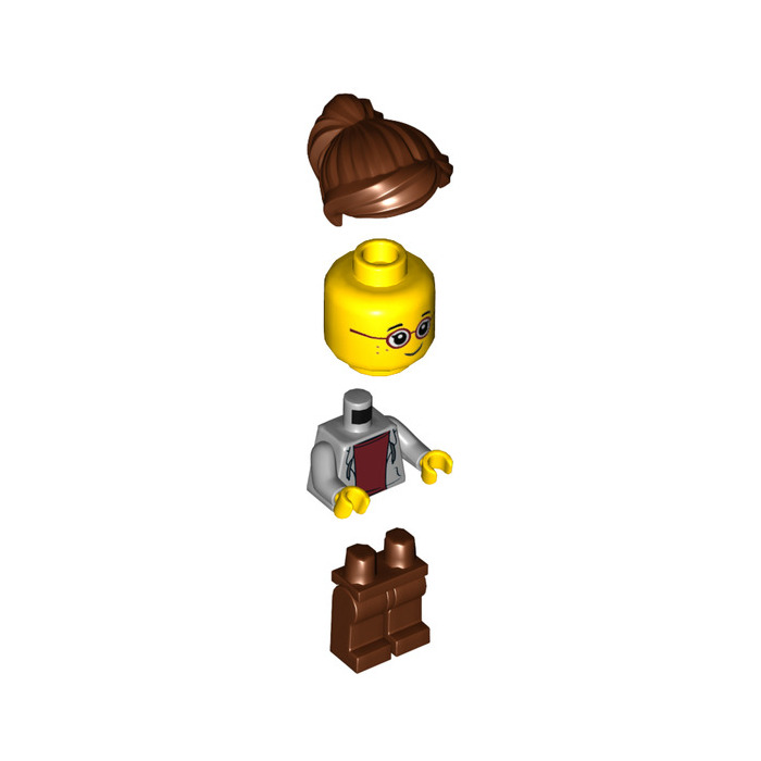 LEGO Woman with Medium Stone Gray Hoodie Minifigure