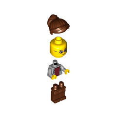 LEGO Woman with Medium Stone Gray Hoodie Minifigure
