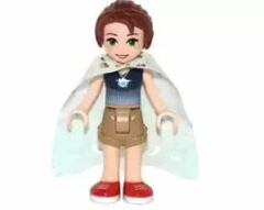 LEGO Emily Jones with Dark Tan Shorts, Dark Blue Top and Cape Minifigure