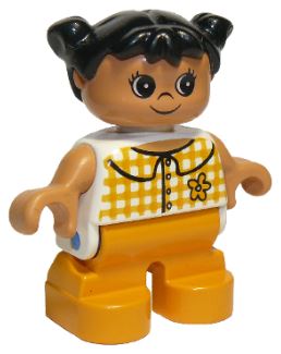 LEGO Girl with Orange Checkered Blouse