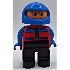 LEGO Male, Black Legs, Blue Racing Helmet