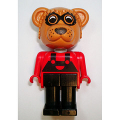 LEGO Ricky Raccoon with Red Top with Black Suspenders Fabuland Figure