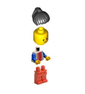 LEGO Freestyle with Vertical Lines and Black Ponytail Minifigure