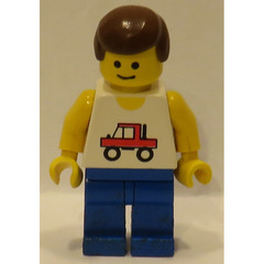 LEGO Trucker with Blue Legs and Brown Hair Minifigure