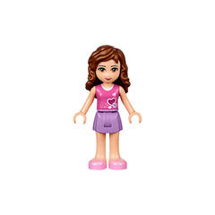 LEGO Olivia with Purple Skirt and Pink Top With Hearts Minifigure