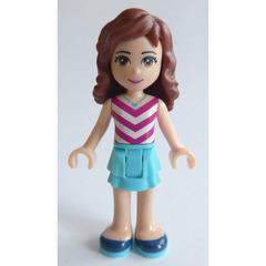 LEGO Olivia with Medium Azure Skirt and Chevron Striped Top Minifigure