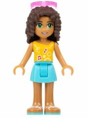LEGO Andrea with Medium Azure Shorts and Bright Light Orange Top Minifigure