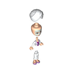 LEGO Sophie with Face Mask, White Turban, White Skirt, Magenta Top & White Jacket Minifigure
