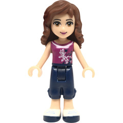 LEGO Olivia with Magenta Top with Flower and Butterflies Pattern Minifigure