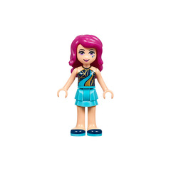 LEGO Livi with Medium Azure Layered Skirt and Dark Blue Top with Gold and Medium Azure Curved Stripes Minifigure