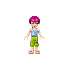 LEGO Mia, Helmet, Blue Top with Butterflies and Green Half Trousers Minifigure
