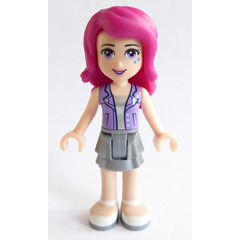LEGO Livi, Friends, Flat Silver Layered Skirt, Medium Lavender Vest Minifigure