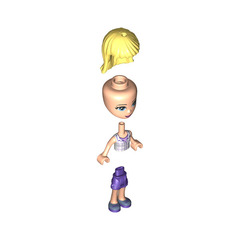 LEGO Stephanie with Dark Purple Shorts and White Plaid Shirt Minifigure