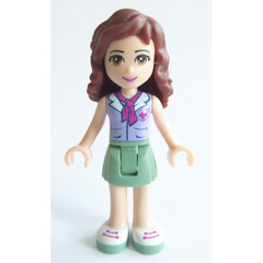 LEGO Olivia with Sand Green Skirt, Lavendar Top with Scarf Minifigure