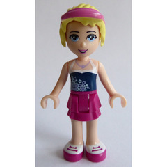 LEGO Stephanie with Visor Headgear, Dark Blue Top & Magenta Skirt Minifigure
