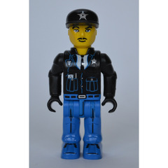 LEGO Policeman with Black Cap with Silver Star Minifigure