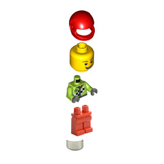 LEGO Race Car Rally Driver with Checkered Pattern Minifigure