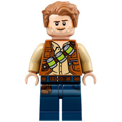 LEGO Owen Grady with Lime Flasks on Torso and Blue Legs Minifigure