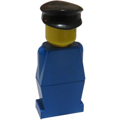 LEGO Legoland man Blue Top and Black Hat Minifigure