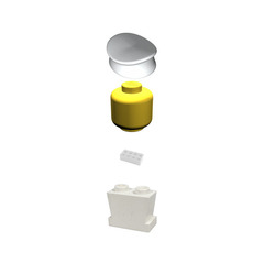 LEGO Legoland Man with White Red Cross Top and White Hat Minifigure