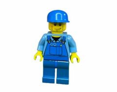 LEGO Mechanic In Blue Work Clothes And Hat Minifigure