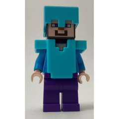 LEGO Steve with Medium Azure Helmet and Armor Minifigure