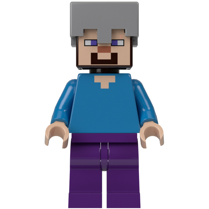 LEGO Steve with Helmet Minifigure