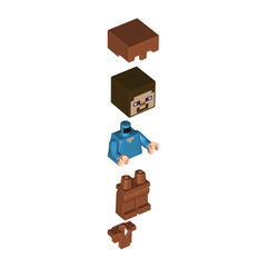 LEGO Steve with Dark Orange Armour and Dark Orange Helmet Minifigure