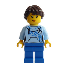 LEGO Woman in Bright Light Blue Sweater Minifigure
