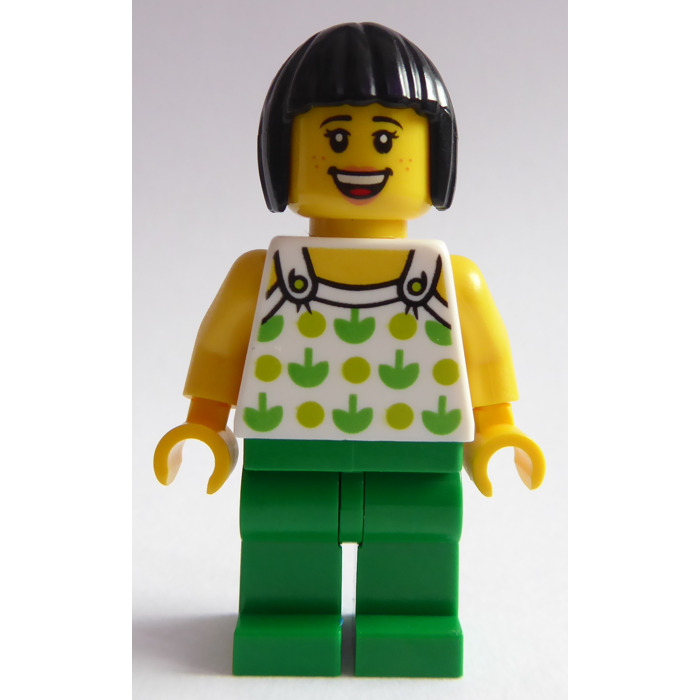 LEGO Woman with Green Patterned Shirt Minifigure
