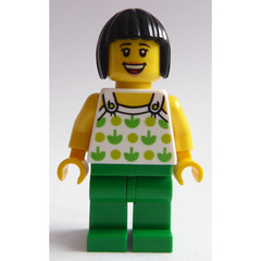 LEGO Woman with Green Patterned Shirt Minifigure