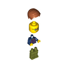 LEGO The Legoland Train Male Passenger with Plaid Shirt Minifigure