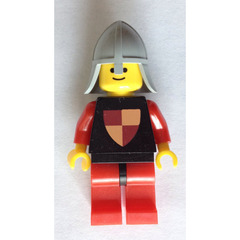 LEGO Knights Tournament Knight Black, Red Legs with Black Hips, Helmet with Neck-Protector Minifigure Reissue