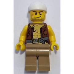 LEGO Pirate with Open Vest, White Bandana and Anchor Tattoo Minifigure
