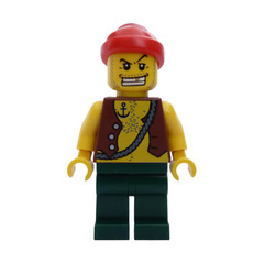 LEGO Pirates Chess Set Pirate with Anchor Tattoo and Red Bandana Minifigure