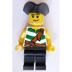 LEGO Kraken Attackin' Pirate with Green and White Striped Shirt Minifigure