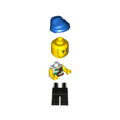 LEGO Kraken Attackin' Pirate with White and Green Shirt Minifigure