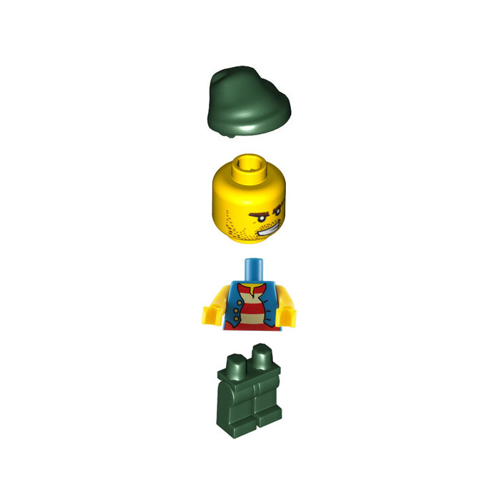 LEGO Tic Tac Toe Pirate with Blue Vest Minifigure