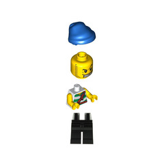 LEGO Pirates Chess Set Pirate with White and Green Stripes Shirt and Gold Tooth Minifigure
