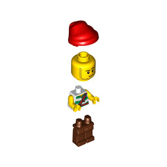 LEGO Pirates Chess Set Pirate with White and Green Stripes Shirt and Red Bandana Minifigure