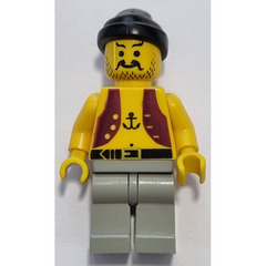 LEGO Red Beard Runner Pirate with Black Anchor on Chest Minifigure