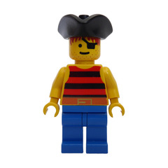 LEGO Skull Island Pirate with Red and Black Striped Shirt Minifigure