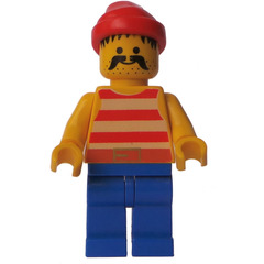 LEGO Pirate with Red Bandana and Large Moustache Minifigure