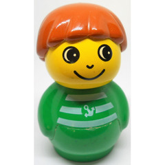 LEGO Primo Figure, Boy with Green Base, Green Top with Stripes and Anchor Pattern Primo Figure