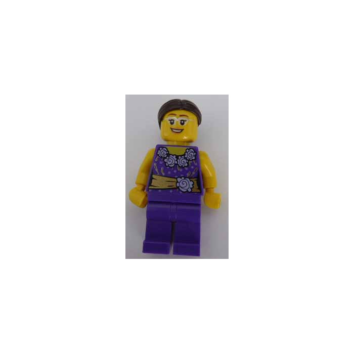 LEGO Woman with Dark Purple Shirt with Flowers Minifigure