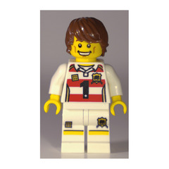 LEGO Lego Brand Store Male, Rugby Shirt With Black Number '1' Minifigure